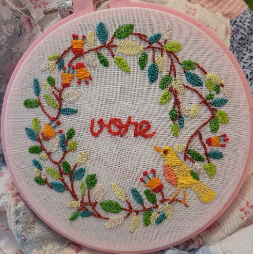 Original embroidery art: "vore"